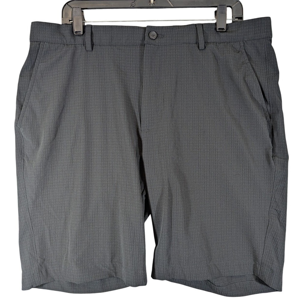 Greg Norman Solid Bay Knit Stretch Golf Shorts Mens 38 Black